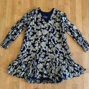 Anthropologie Black & Gold Metallic Dress